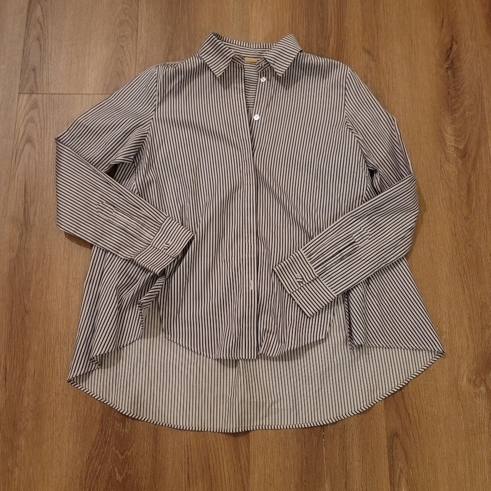 Adam Lippes Classic Blue and Pink Striped Shirt